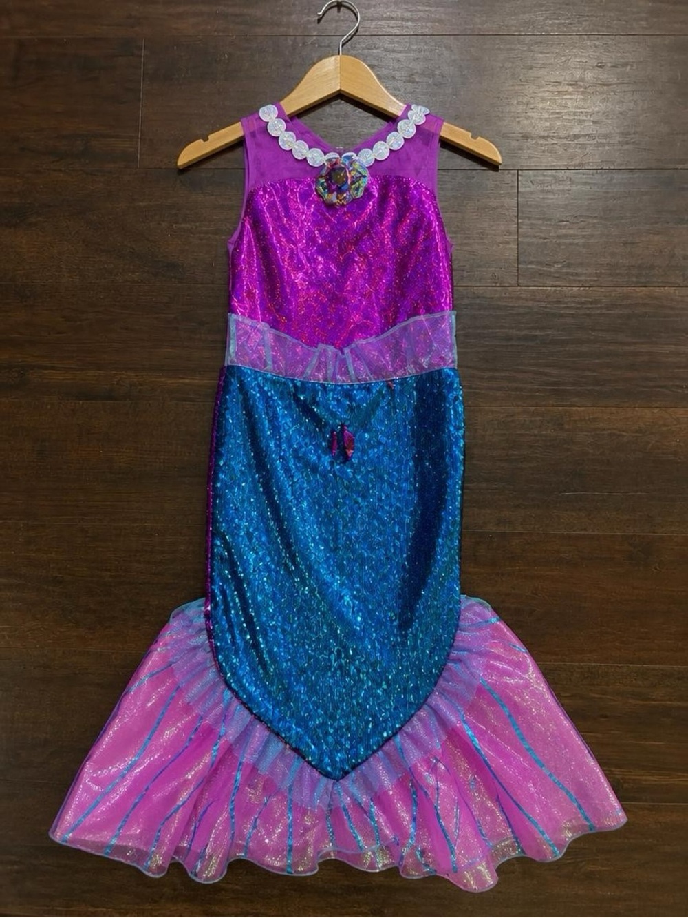 Disney Ariel Little Mermaid Girls 4-6X Sequin Mermaid Tail Dress Up Costume